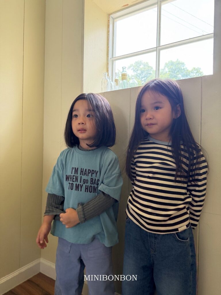 [미니봉봉] 배색줄무늬티