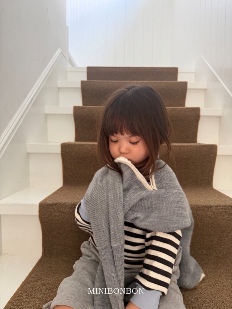 [미니봉봉] 배색줄무늬티